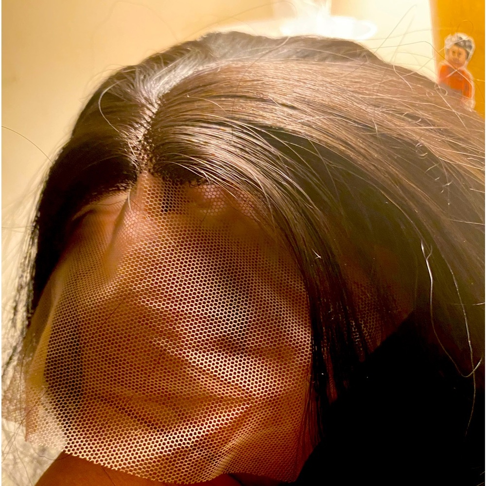 Kinky synthetic straight lace front